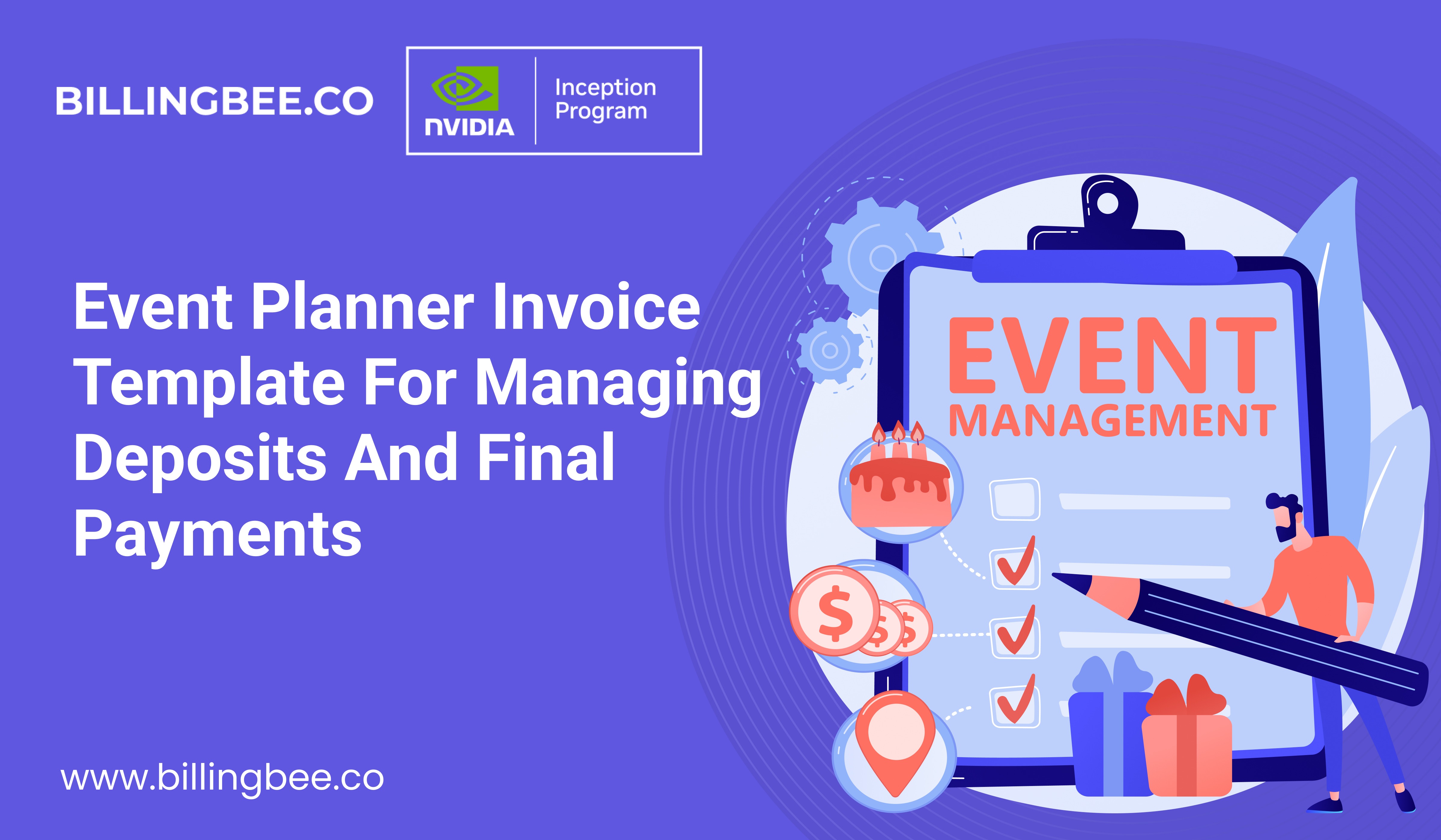 Event Planner Invoice Template for Managing Deposits and Final Payments<